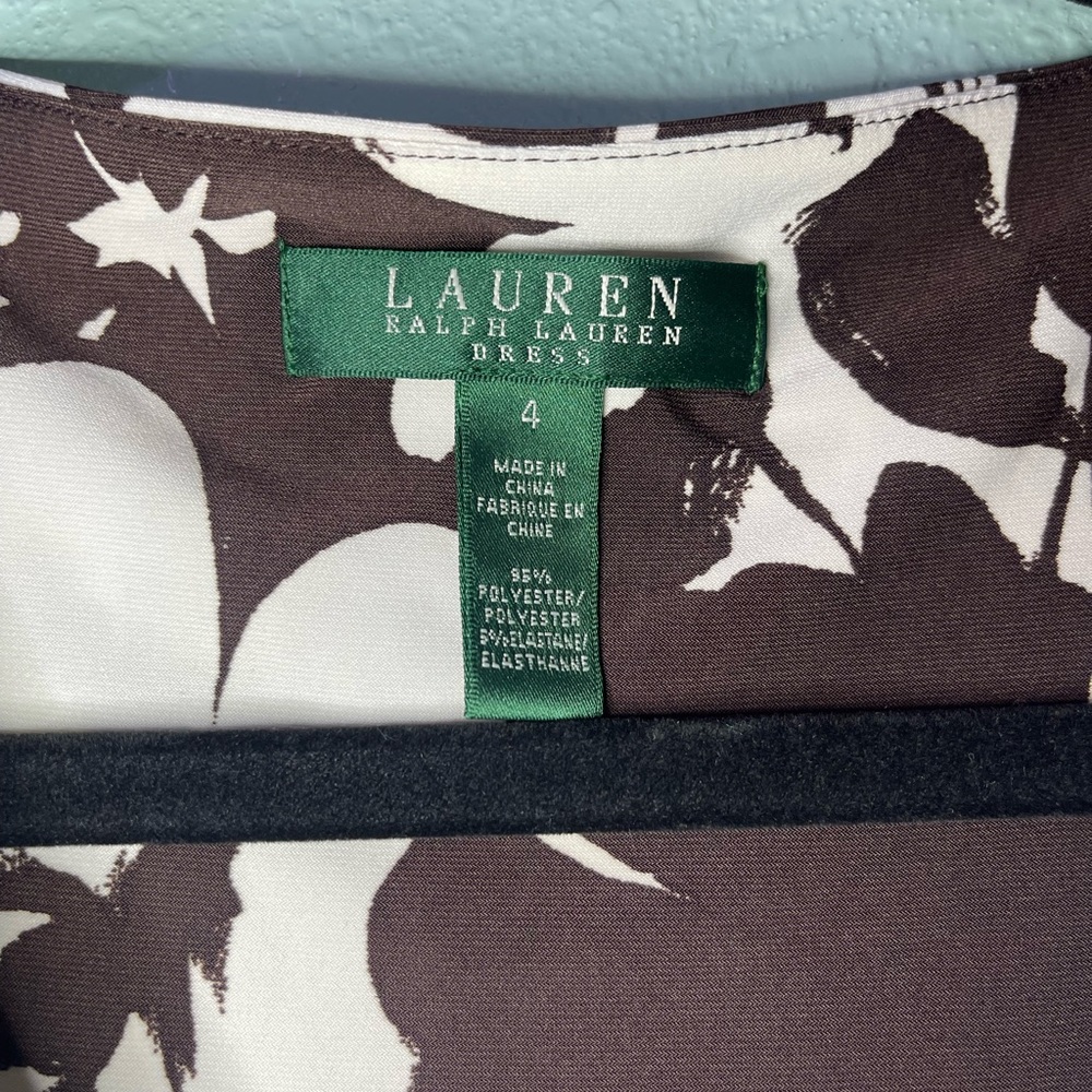 Ralph Lauren Black and White Floral Midi Dress - Picture 3 of 6